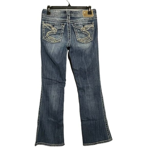 Silver Jeans Suki Surplus Bootcut Women W27 Blue Distress Western Cowboy Cowgirl - Picture 1 of 10